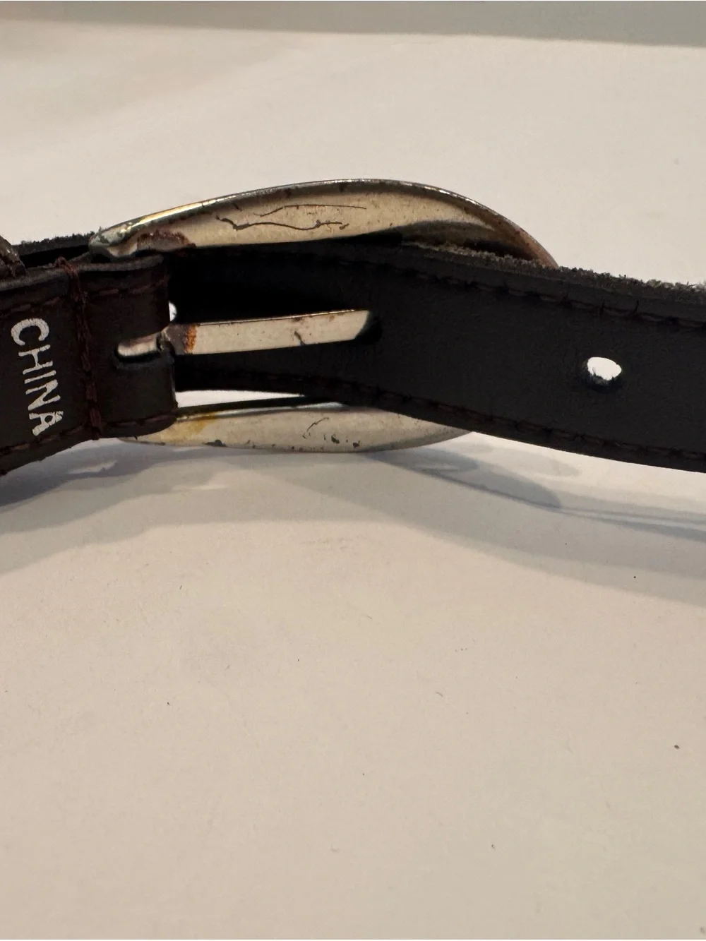 Vintage Western Black Leather Concho Link Statement Belt Silver Tone M L
